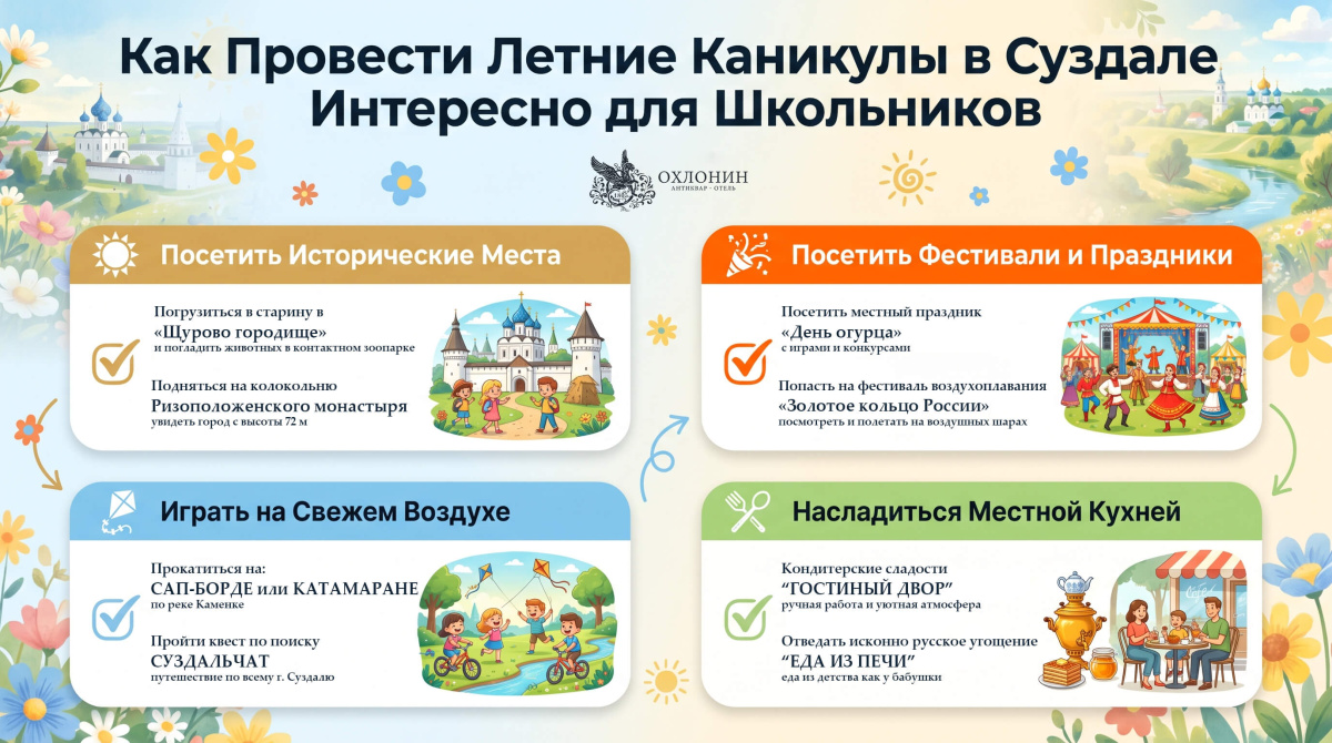 Как провести летние каникулы в Суздале интересно для детей и не стандартно