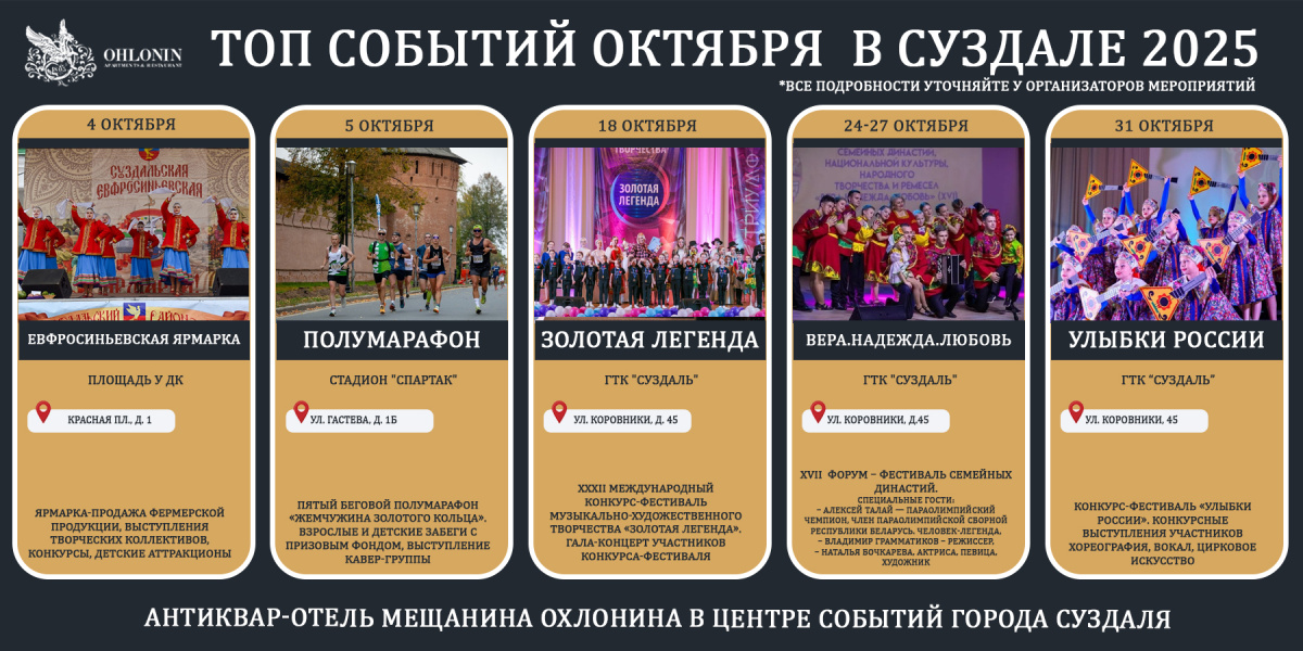 ТОП-5 событий октября 2025 в г. Суздале